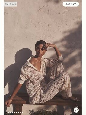NWOT BLITHE LA Crochet Lace Pants in Soft Cream from Anthropologie